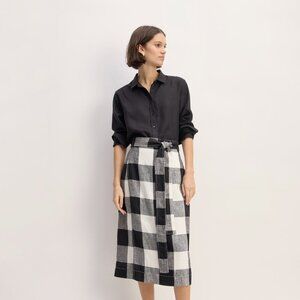 Everlane The Linen Wrap Skirt White Base - Size 6